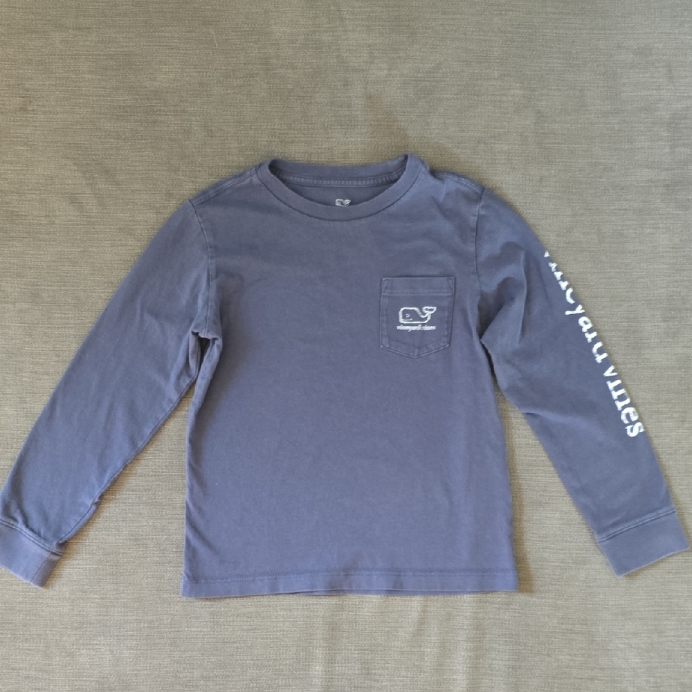 Vineyard Vines Boys' Vintage Whale Long Sleeve Pocket Tee